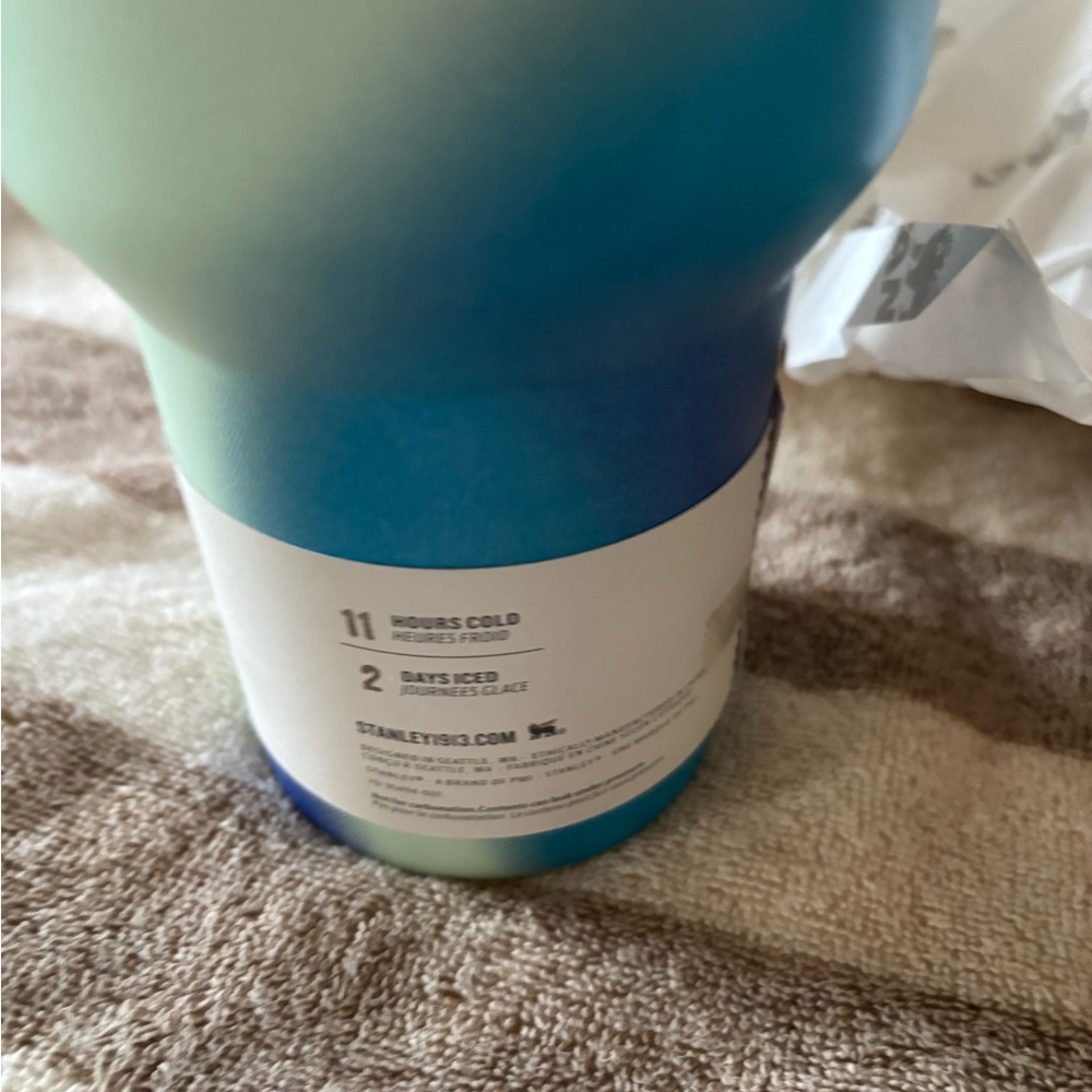 Stanley Blue and Green Travel Mug - Picture 5 of 6